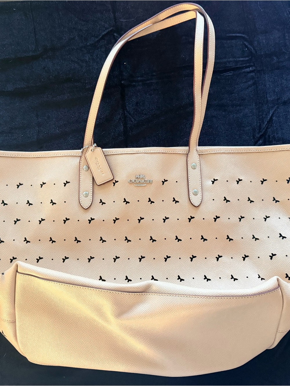 Coach Perforated Tote Bag in Beige